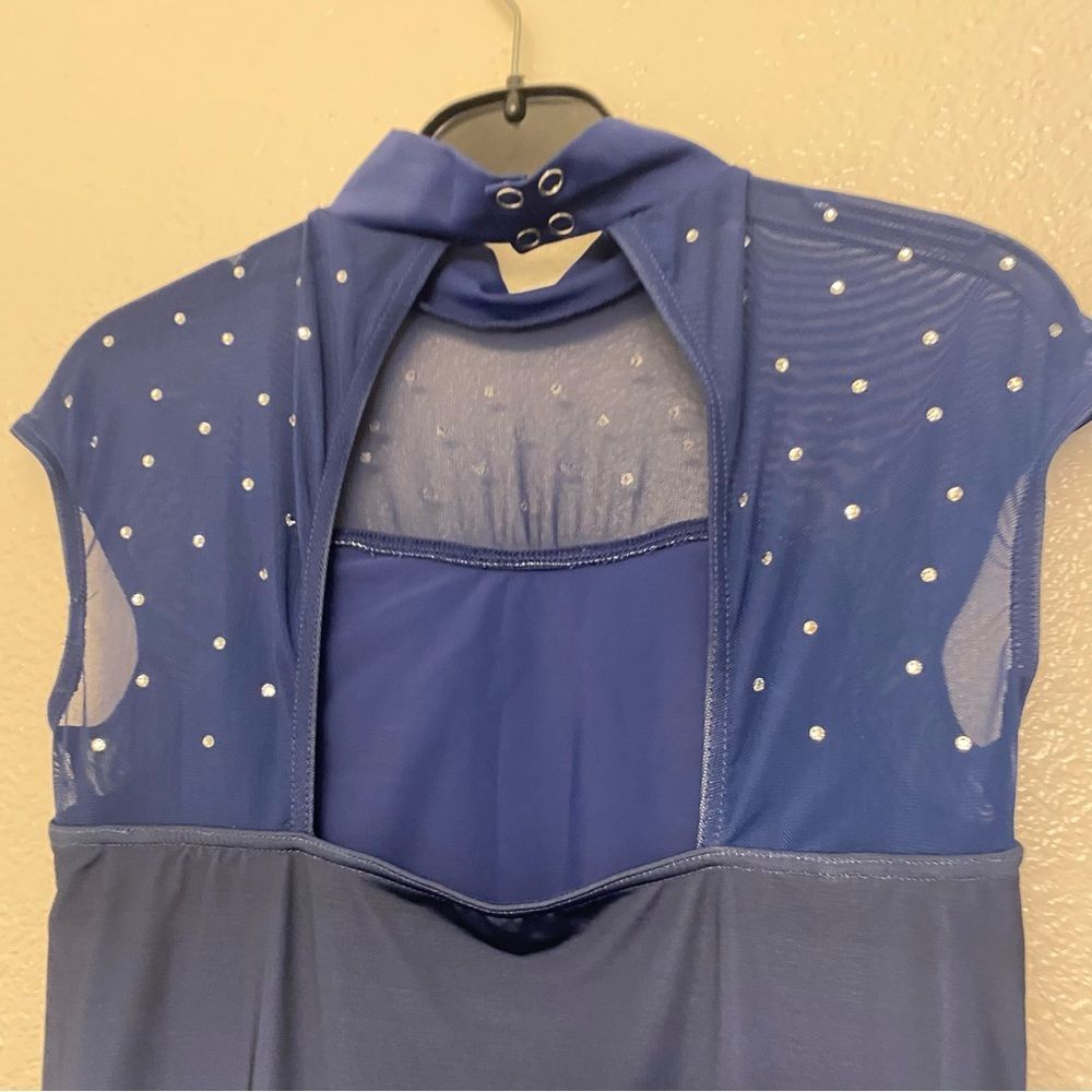 Weissman Dance Costume Blue Rhinestones Ombre Have Mercy 13294 Lyrical Lc Child — image 6 of 8
